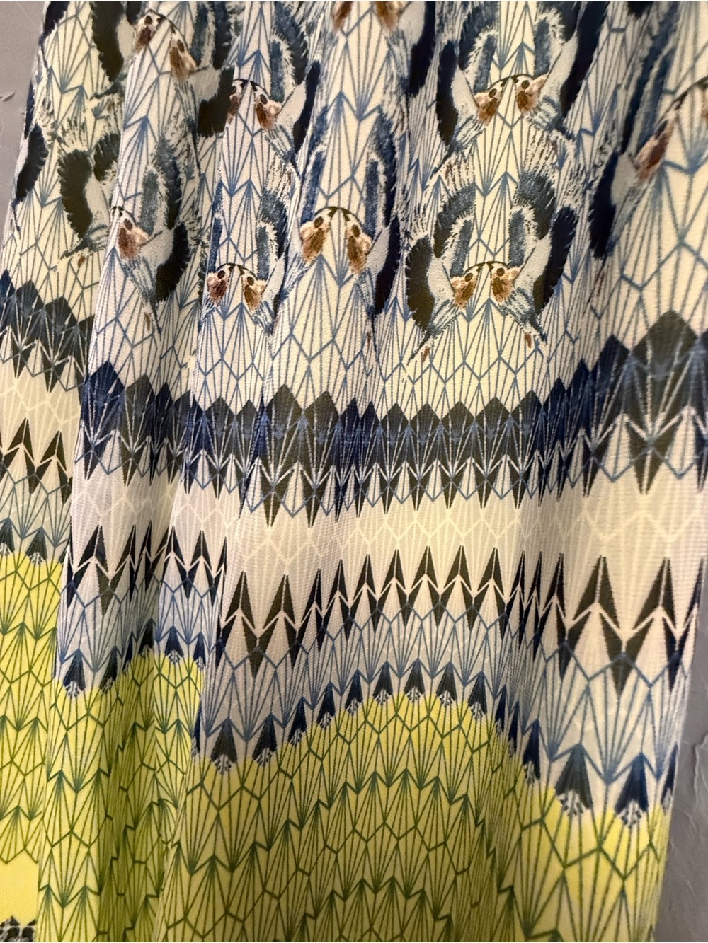 Yellow Patterned Ruffle-Trim Maxi Dress - Picture 5 of 5